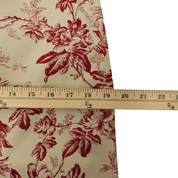 Eddie Bauer Floral Print Straight Pencil Skirt Womens Size 6 Cotton Tan Burgundy - Picture 4 of 11